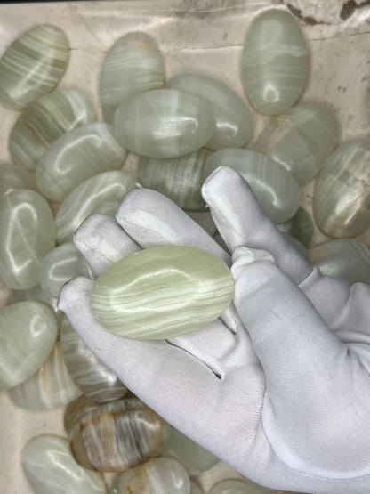 Afghan Lapis Jade Palm Stone: Carved Crystal Worry Stone Home Decor Worry Pocket Stress Anxiety Palm Stone