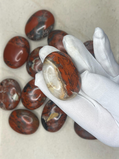 Brecciated Jasper Palm Stone: Natural Crystal for Stress Relief Home Decor Worry Pocket Stress Anxiety Palm Stone