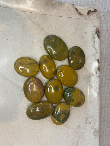 Indian Sea Jasper Palm Stone: Polished Worry Stone, Home Decor Home Decor Worry Pocket Stress Anxiety Palm Stone