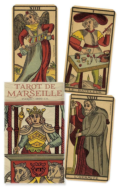 Tarot de Marseille 1890 Gassmann Edition 78 Cards Fully Licensed and Original Inclusive Tarot Deck Guidebook Home Decor Gift