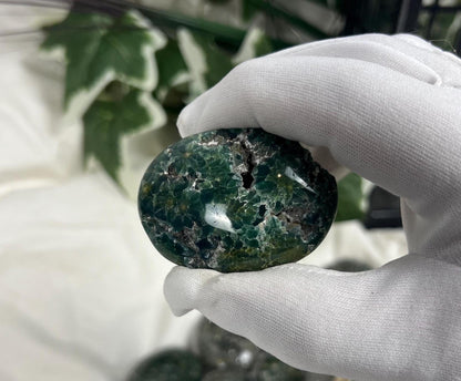 Polished Rhyolite Palm Stone: Natural Crystal for Anxiety & Stress Relief Home Decor Worry Pocket Stress Anxiety Palm Stone
