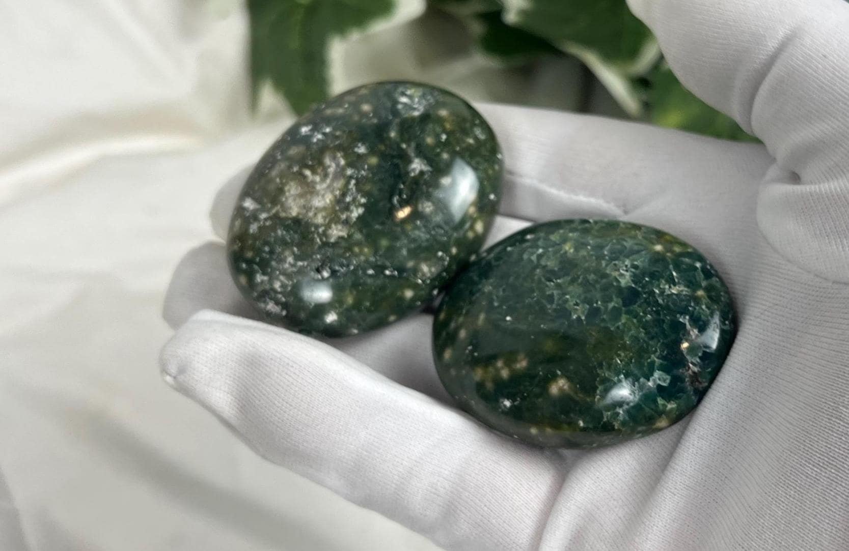Polished Rhyolite Palm Stone: Natural Crystal for Anxiety & Stress Relief Home Decor Worry Pocket Stress Anxiety Palm Stone