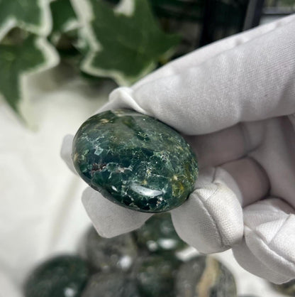 Polished Rhyolite Palm Stone: Natural Crystal for Anxiety & Stress Relief Home Decor Worry Pocket Stress Anxiety Palm Stone
