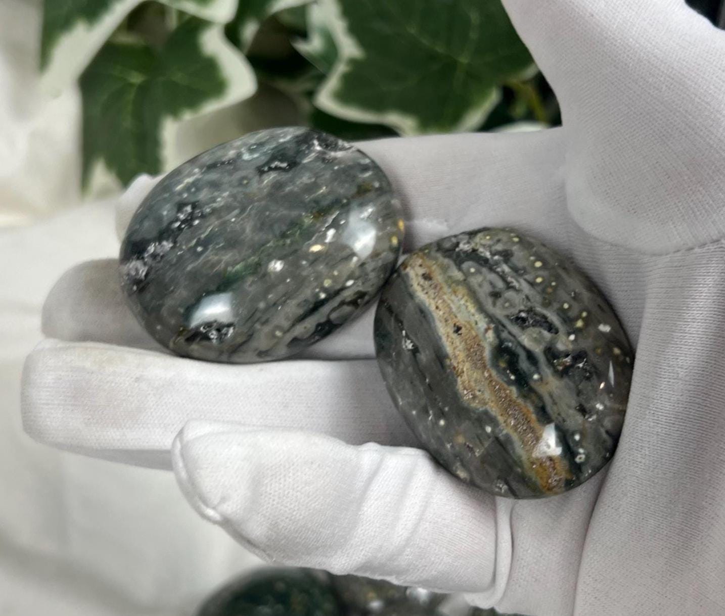 Rhyolite Polished Natural Palm Stone Smooth Polished Carved Crystal Distraction Anxiety Worry Home Decor Birthday Student Christmas Stress