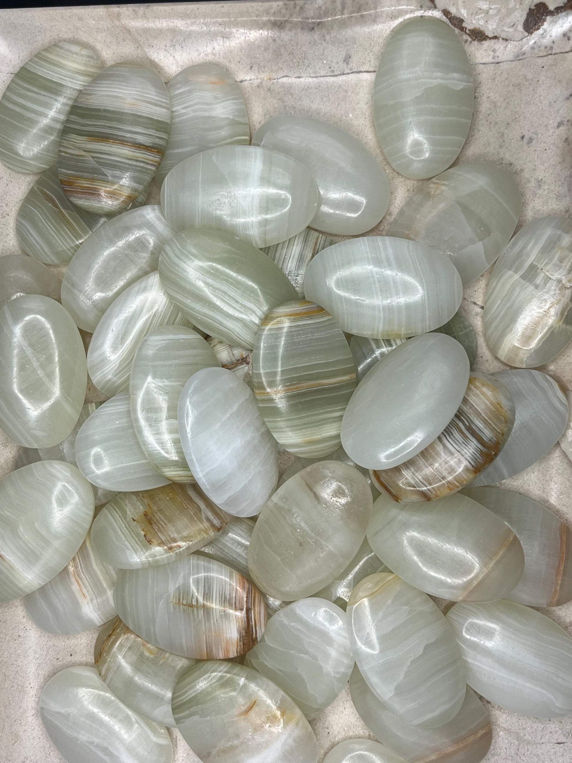Rare Afghan Lapis Jade Natural Palm Stone Smooth Polished Carved Crystal Distraction Home Decor Worry Stress Relief Anxiety Gift Christmas