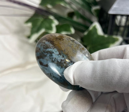 Indian Bloodstone Palm Stone: Polished Worry Stone, Home Decor Home Decor Worry Pocket Stress Anxiety Palm Stone