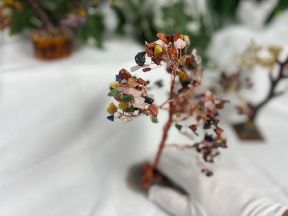 7 Chakra Crystal Tree: Copper Wire Trunk, Reiki Healing Decor
