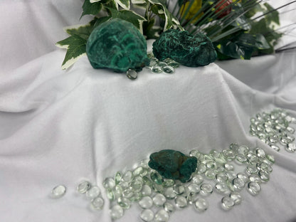 Raw Afghan Malachite Crystals: Untreated Green Mineral Specimens