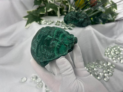 Raw Afghan Malachite Crystals: Untreated Green Mineral Specimens