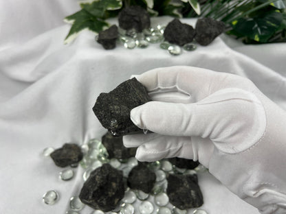 Raw Coppernite Crystals: Untreated Nuummite for Anxiety & Home Decor