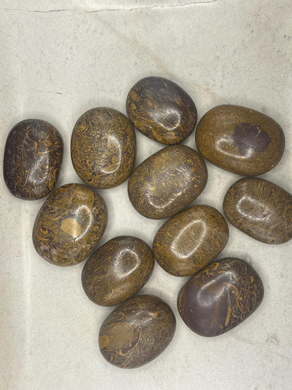 Egyptian Jasper Palm Stone: Polished Mariyam Crystal - Worry Stone Home Decor Worry Pocket Stress Anxiety Palm Stone
