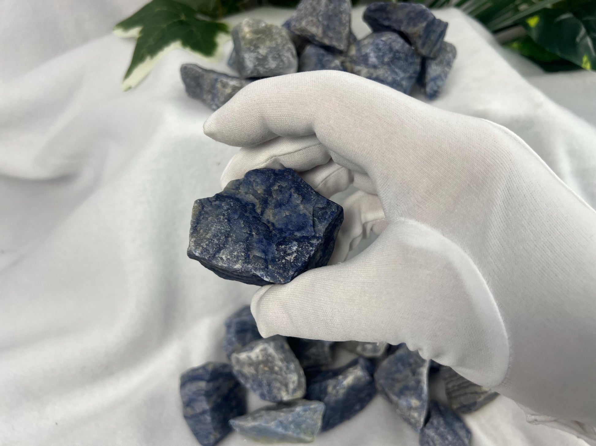 Raw Blue Aventurine Palm Stone: Polished Crystal for Anxiety Relief