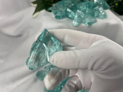Raw Aquamarine Green Opalite Crystals: High Frequency Healing Stones, Home Decor
