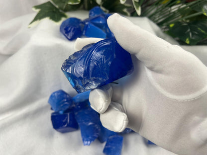 Raw Sapphire Opalite Crystal Glass Arts and Crafts Home Decor Gift Birthday Stone Anxiety Worry Meditation Christmas Mineral