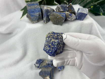 Afghan Lapis Lazuli Palm Stone: Raw Blue Crystal for Anxiety Relief, Crafting