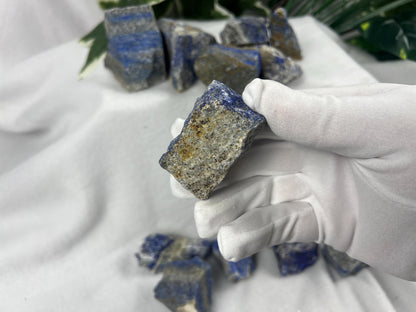 Afghan Lapis Lazuli Palm Stone: Raw Blue Crystal for Anxiety Relief, Crafting