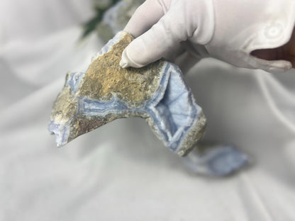 Raw Blue Lace Agate Crystal: Calming Home Decor Gemstone