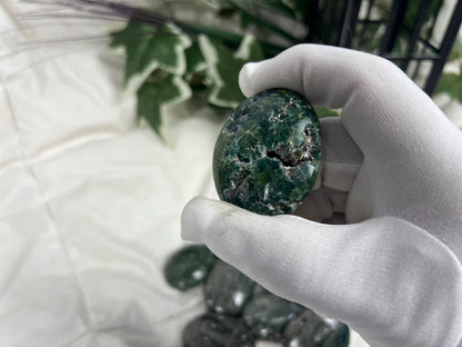 Polished Rhyolite Palm Stone: Natural Crystal for Anxiety & Stress Relief Home Decor Worry Pocket Stress Anxiety Palm Stone
