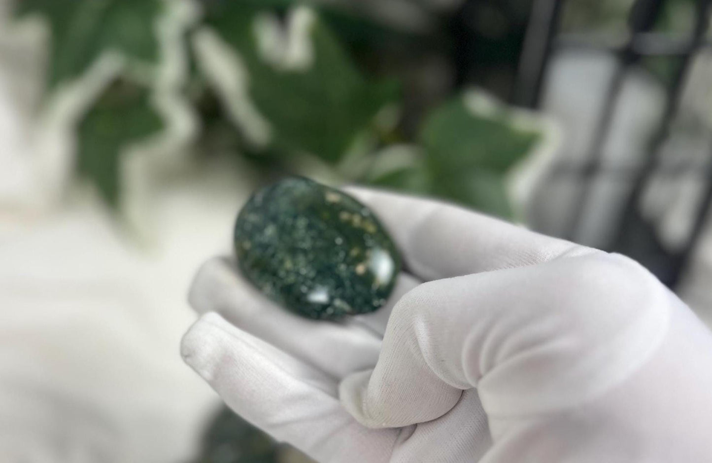 Polished Rhyolite Palm Stone: Natural Crystal for Anxiety & Stress Relief Home Decor Worry Pocket Stress Anxiety Palm Stone