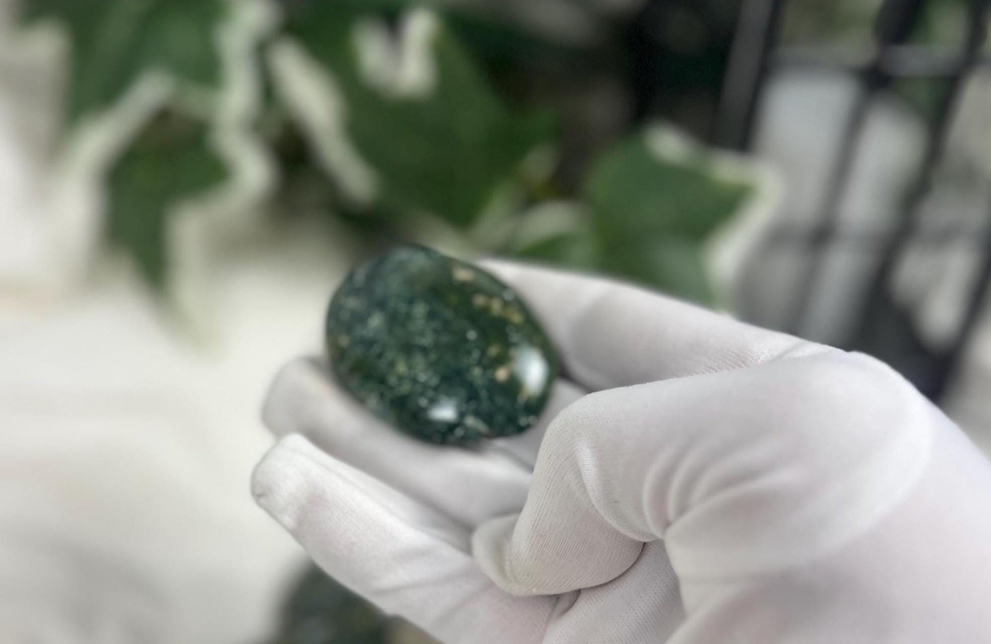 Polished Rhyolite Palm Stone: Natural Crystal for Anxiety & Stress Relief Home Decor Worry Pocket Stress Anxiety Palm Stone
