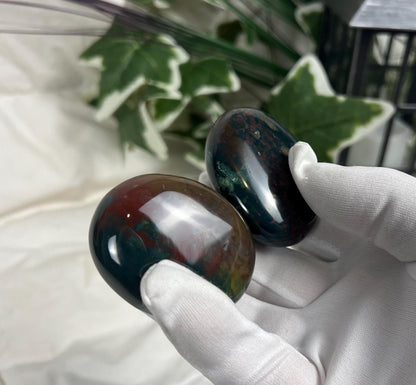 Indian Bloodstone Palm Stone: Polished Worry Stone, Home Decor Home Decor Worry Pocket Stress Anxiety Palm Stone