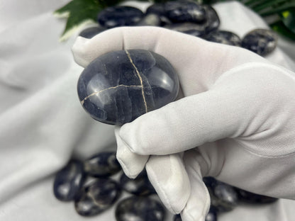 Iolite Palm Stone: Polished Rajasthan Crystal for Anxiety Relief Home Decor Worry Pocket Stress Anxiety Palm Stone