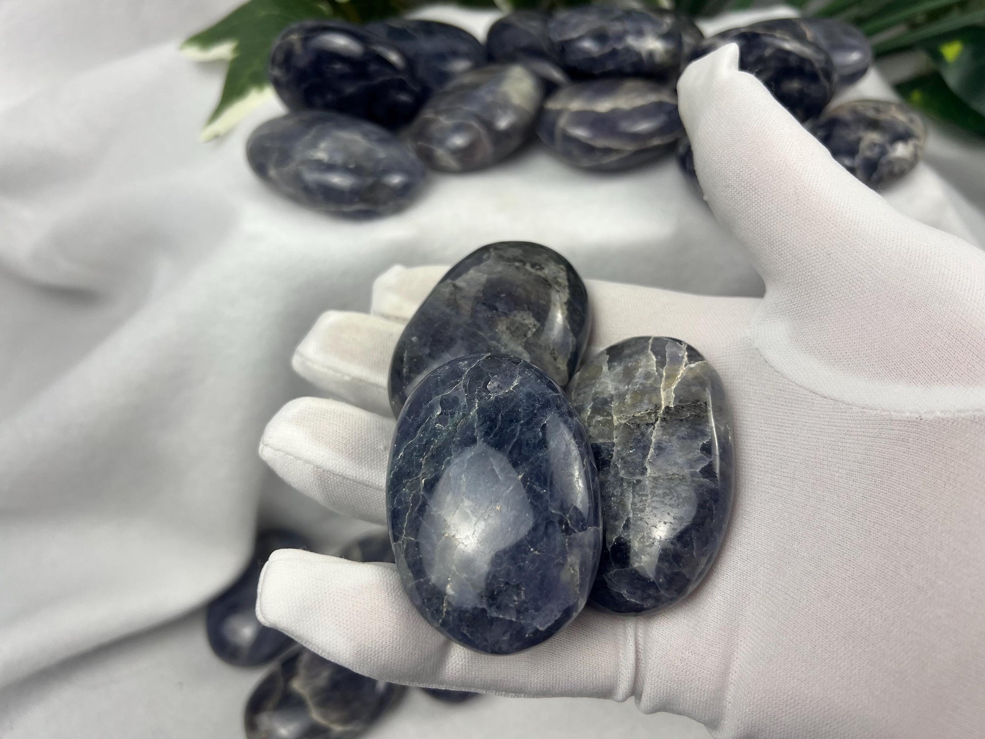 Iolite Palm Stone: Polished Rajasthan Crystal for Anxiety Relief Home Decor Worry Pocket Stress Anxiety Palm Stone
