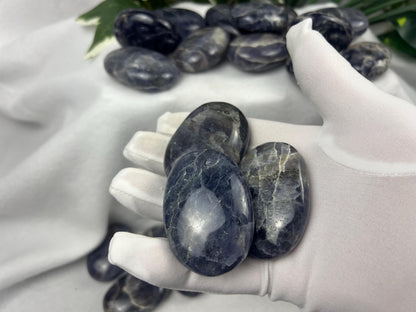 Iolite Palm Stone: Polished Rajasthan Crystal for Anxiety Relief Home Decor Worry Pocket Stress Anxiety Palm Stone