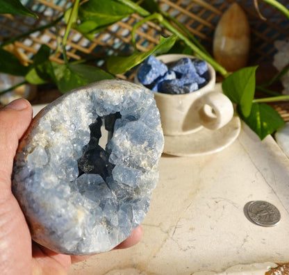 Raw Celestite Crystal Specimen: Untreated Home Decor Mineral (4# 11 Ounces