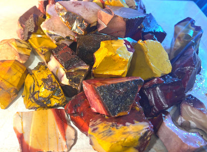 Raw Mookaite Jasper Crystals: Untreated Home Decor Stones