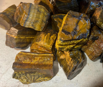 Raw Namibian Tiger Eye Crystals: Untreated Home Decor, Meditation Stone