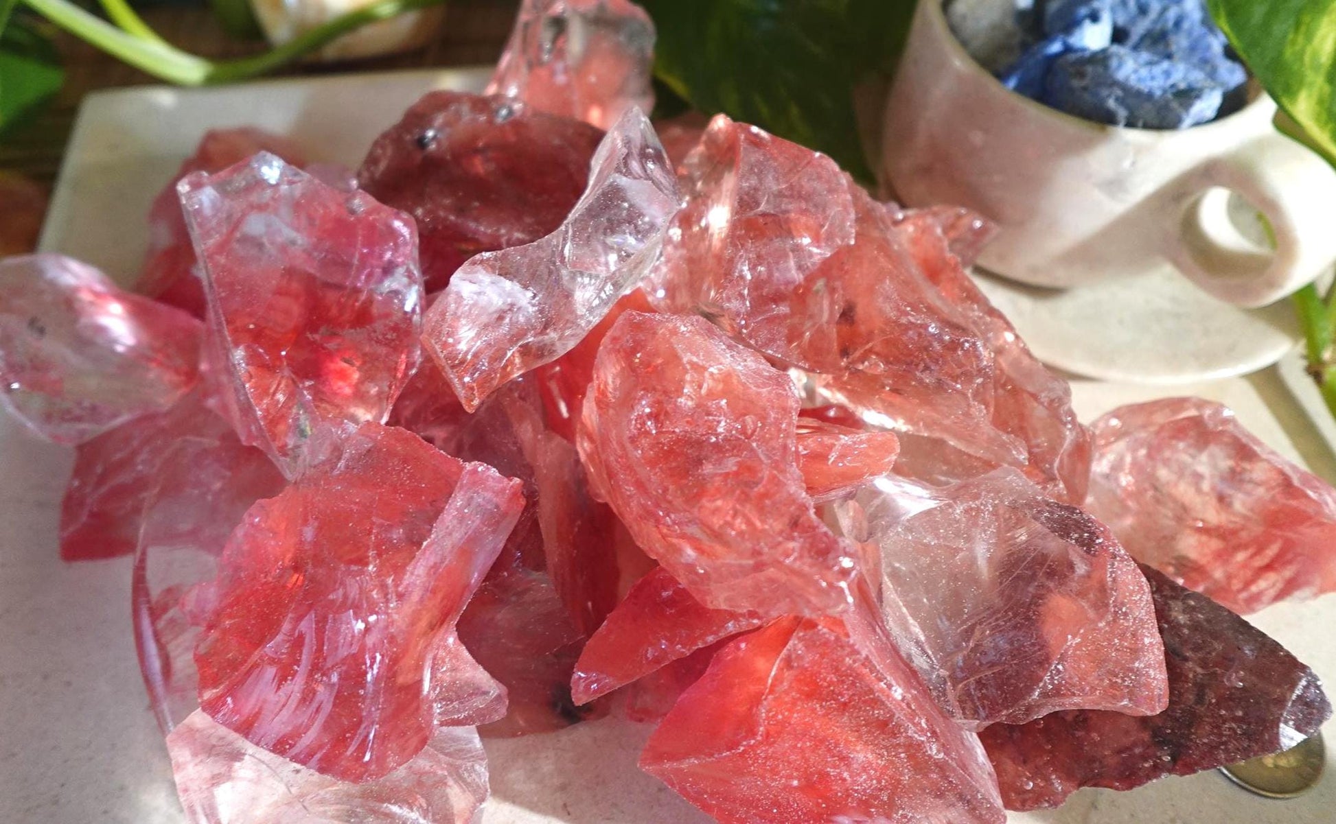 Raw Red Smelting Quartz Crystals: Root Chakra Healing Stones, Arts & Crafts