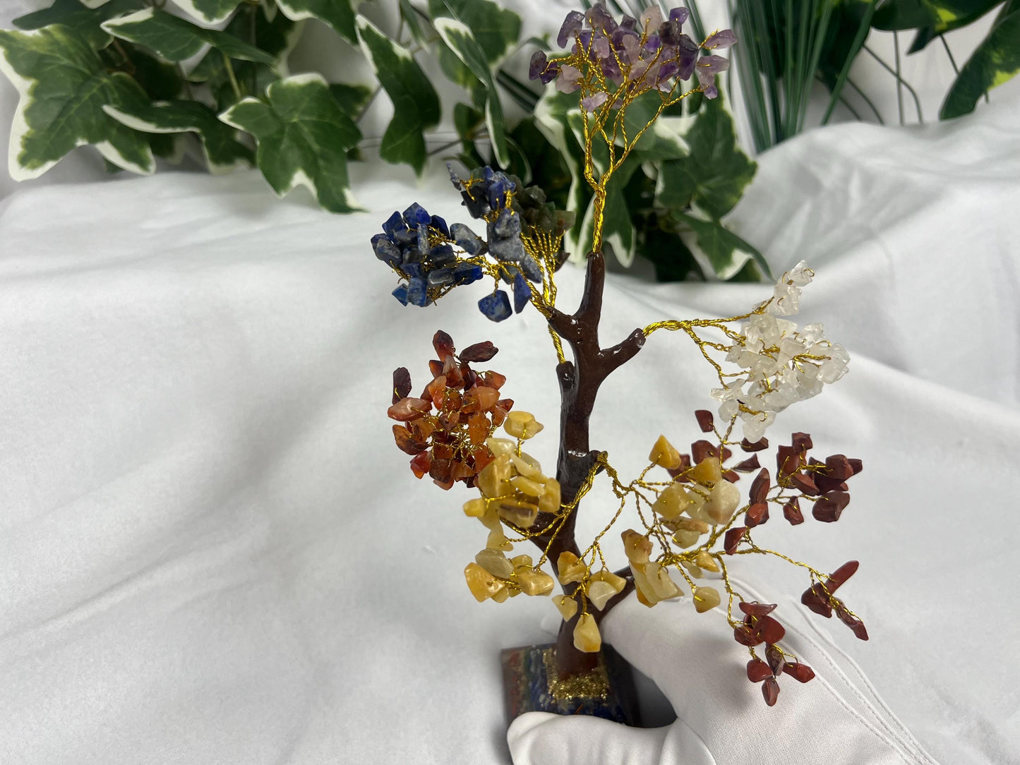 7 Chakra Crystal Tree: Copper Wire Trunk, Reiki Healing Decor