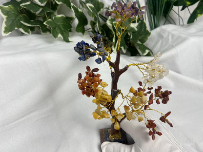 7 Chakra Crystal Tree: Copper Wire Trunk, Reiki Healing Decor