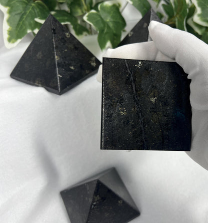 Nuummite Coppernite Pyramid: Polished Crystal Meditation Stone