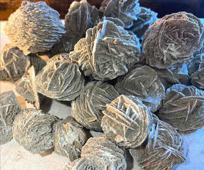 Desert Rose Quartz Crystal: Polished Carved Stone for Anxiety Relief