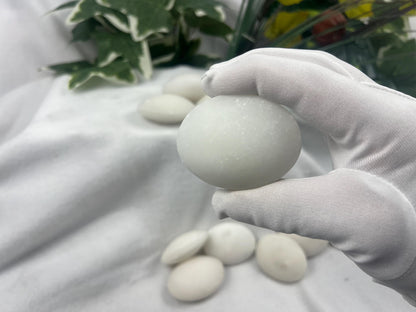 Snow White Jade Palm Stone Natural Crystal Polished Worry Stone Home Decor Anxiety Pocket Distraction Meditation Gift Birthday Christmas