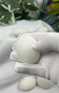 Snow White Jade Palm Stone Natural Crystal Polished Worry Stone Home Decor Anxiety Pocket Distraction Meditation Gift Birthday Christmas