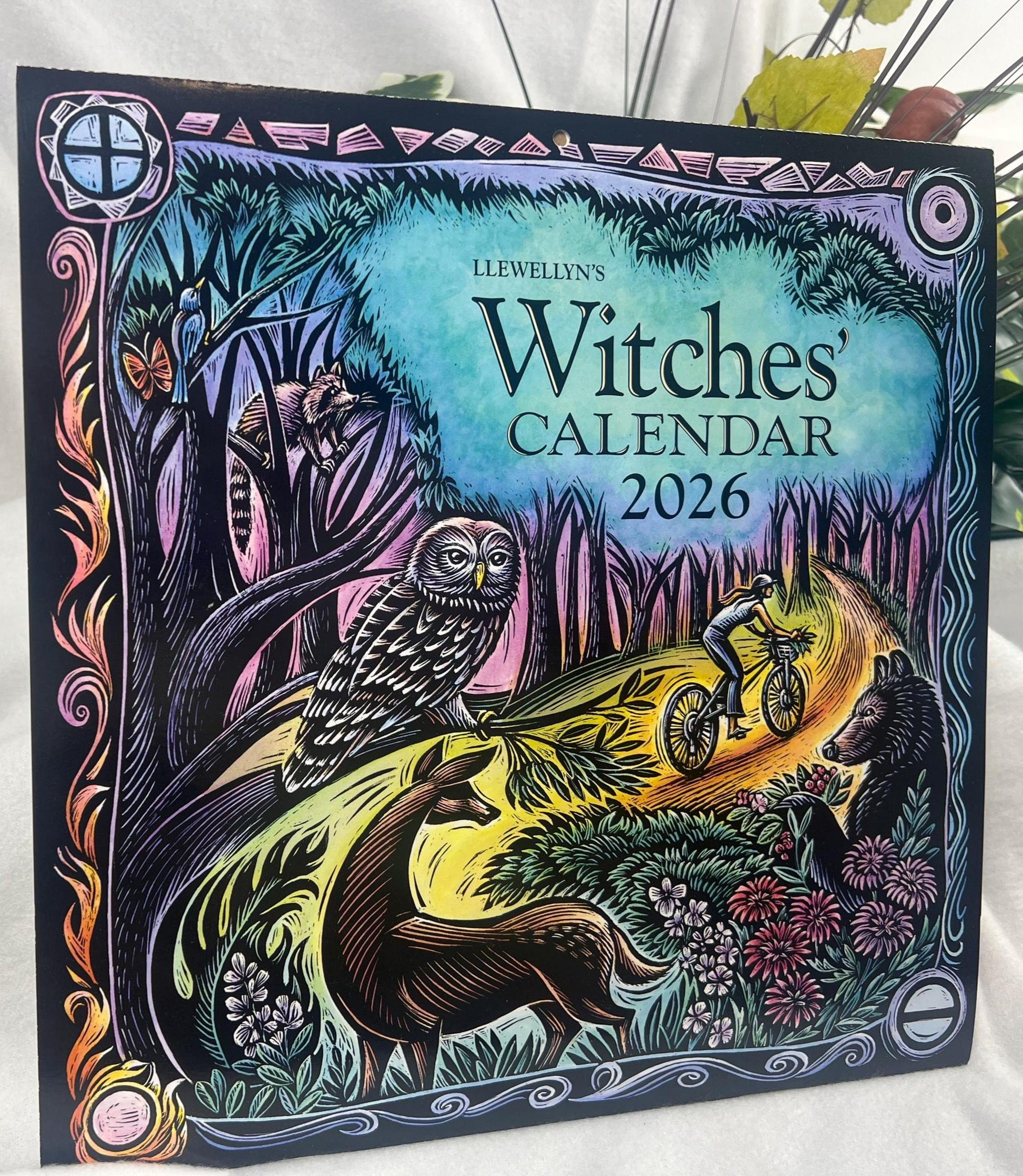 Witches Calendar Sept 25-Dec 2026 Llewelyn Wellness Green Spiritual Witchcraft spells Art Painting Picture Craft Holiday Christmas Xmas Gift