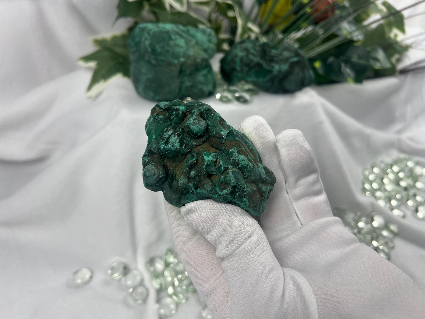 Raw Afghan Malachite Crystals: Untreated Green Mineral Specimens