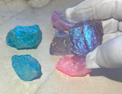 Raw Aura Quartz Crystal Power Pack, Spiritual Decor