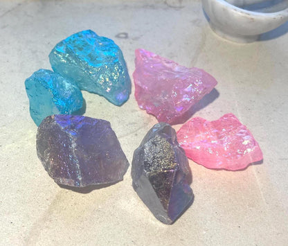 Raw Aura Quartz Crystal Power Pack, Spiritual Decor