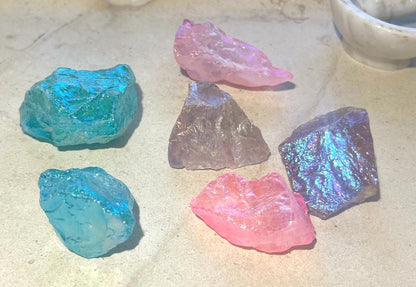 Raw Aura Quartz Crystal Power Pack, Spiritual Decor