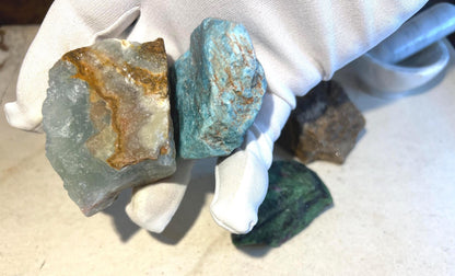 Raw Crystal Healing Power Pack: Blue Apatite, Ruby Fuchsite, Blue Onyx