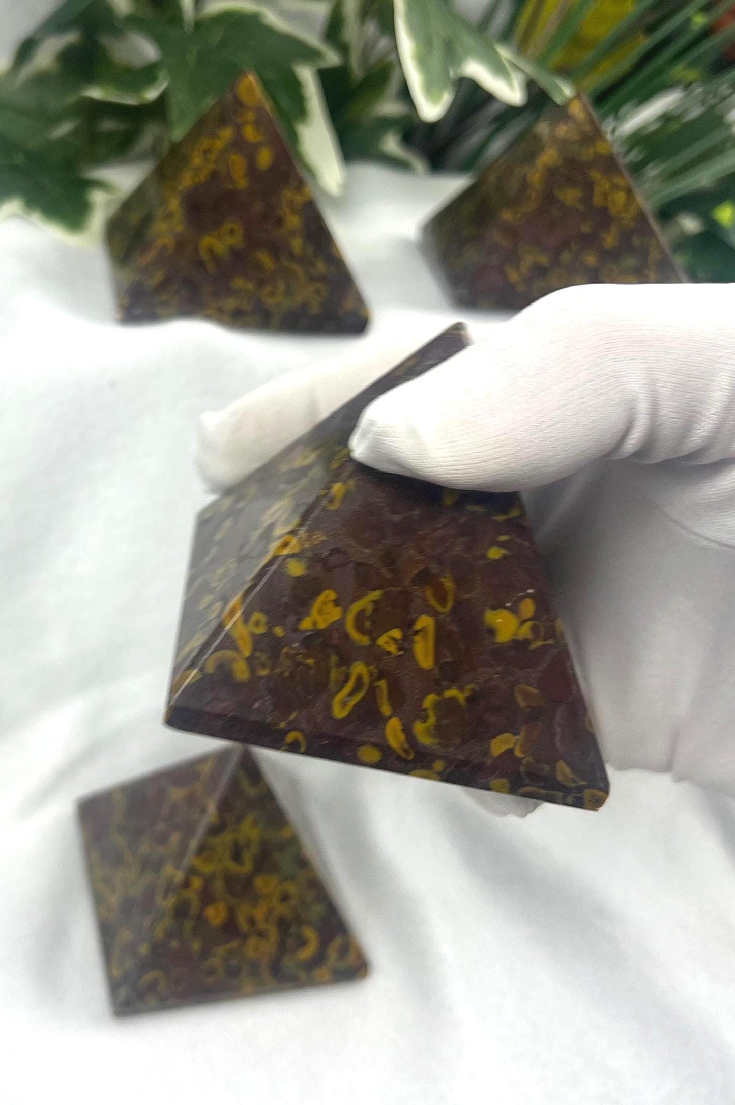 Beautiful Indian Sabalgarh Marble Natural Pyramid Smooth Polished Carved Crystal Worry Anxiety Distraction Meditation Christmas Xmas Decor