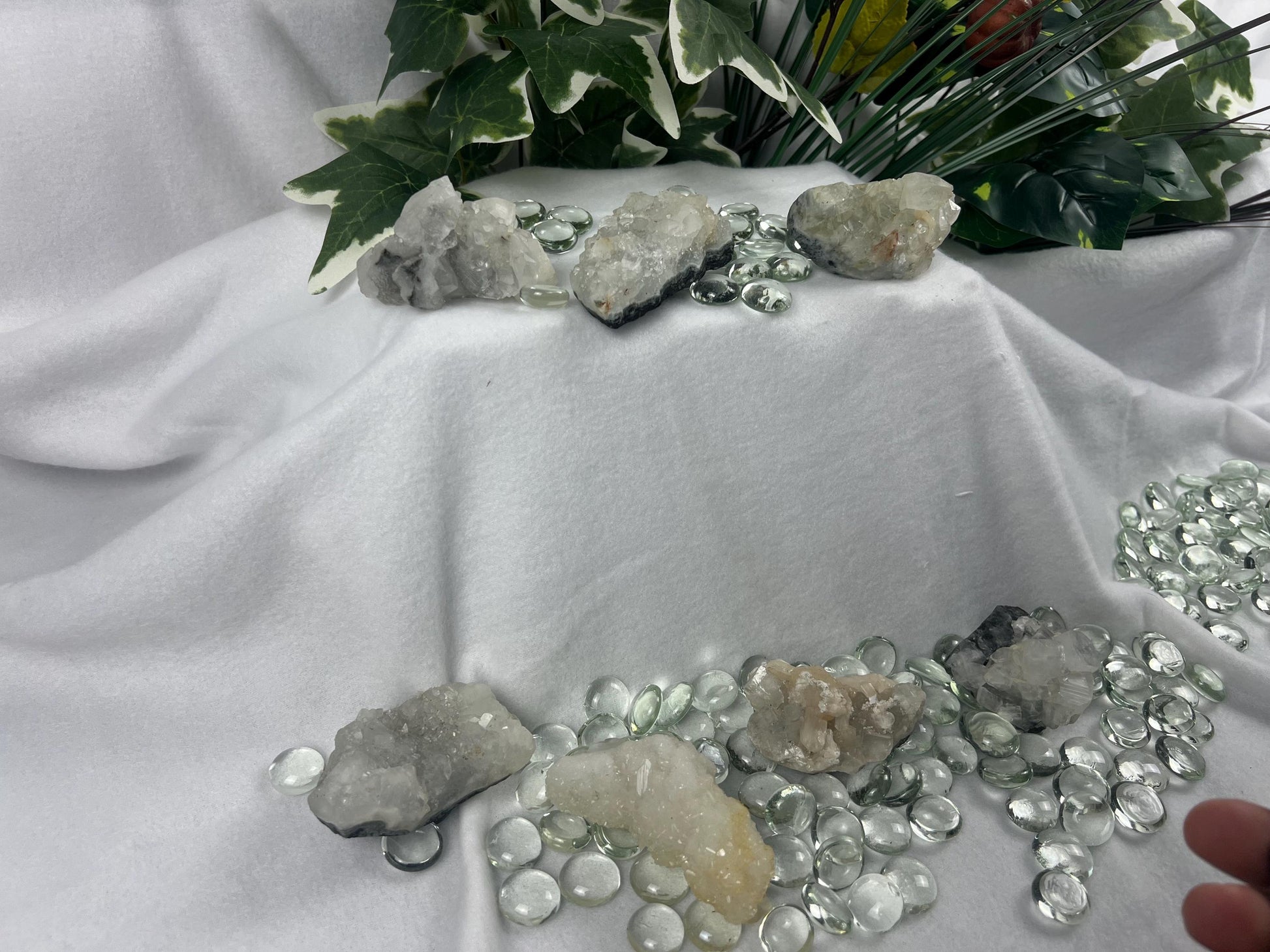 Apophyllite Cluster Healing Crystal Natural Cluster Crystal Anxiety Worry Geode Meditation Chakra Point Stress Relief Home Decor Christmas