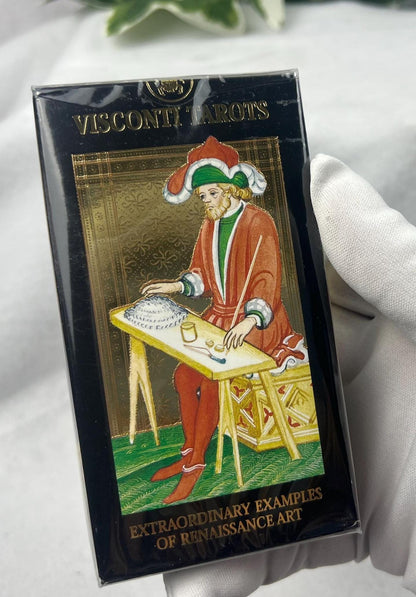 Gold Visconti 1450 Milan Tarot Deck 78 Cards Fully Licensed and Original Inclusive Tarot Deck Guidebook Home Decor Gift