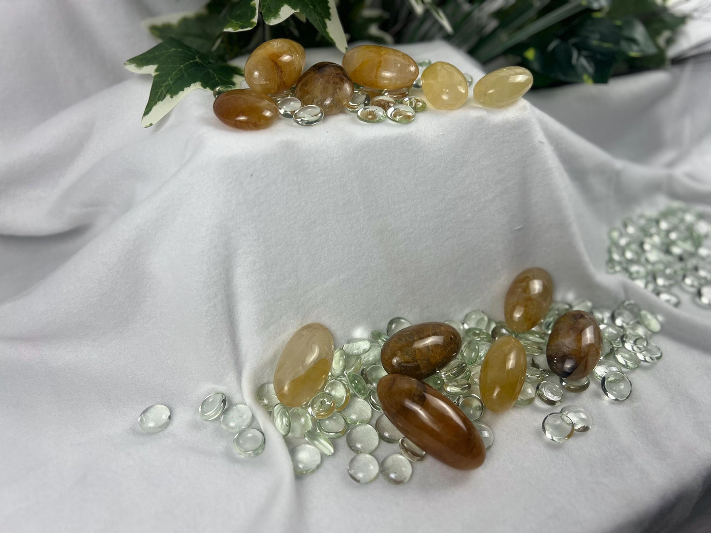 Arkansas Golden Healer Palm Stone: Cigar-Shaped Crystal for Stress Relief Home Decor Worry Pocket Stress Anxiety Palm Stone
