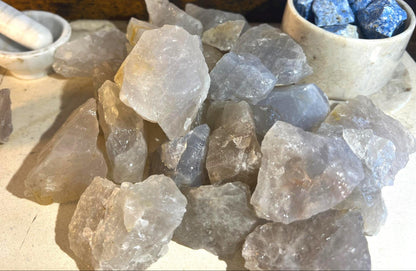Raw Blue Quartz Crystals Natural Crystal Worry Stone Home Decor Anxiety Pocket Distraction Meditation Gift Birthday Christmas