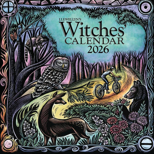 Witches Calendar Sept 25-Dec 2026 Llewelyn Wellness Green Spiritual Witchcraft spells Art Painting Picture Craft Holiday Christmas Xmas Gift